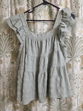 BUCKETLIST Sage Boho Blouse